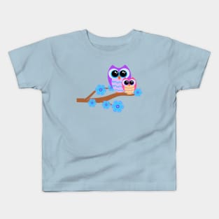 Owls in Flower Tree Kids T-Shirt